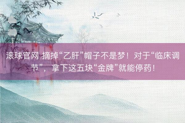 滚球官网 摘掉“乙肝”帽子不是梦!对于“临床调节”,拿下这五块“金牌”就能停药!
