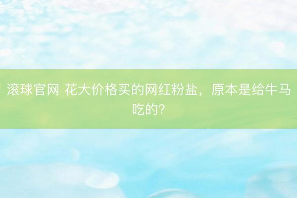 滚球官网 花大价格买的网红粉盐,原本是给牛马吃的?