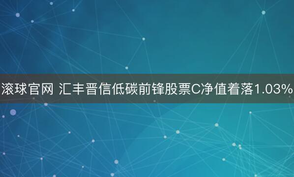 滚球官网 汇丰晋信低碳前锋股票C净值着落1.03%