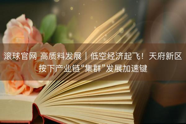 滚球官网 高质料发展｜低空经济起飞！天府新区按下产业链“集群”发展加速键