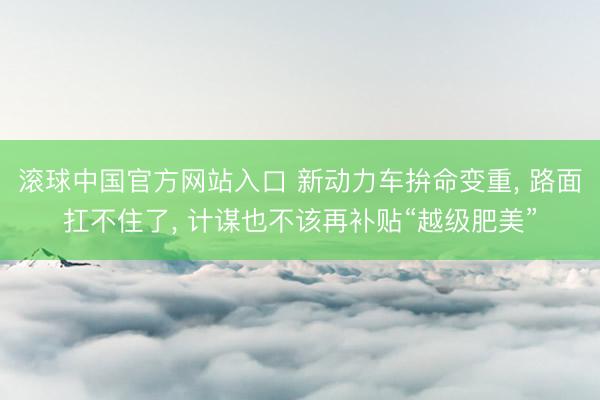 滚球中国官方网站入口 新动力车拚命变重， 路面扛不住了， 计谋也不该再补贴“越级肥美”