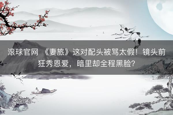 滚球官网 《妻旅》这对配头被骂太假！镜头前狂秀恩爱，暗里却全程黑脸？