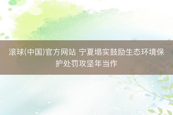 滚球(中国)官方网站 宁夏塌实鼓励生态环境保护处罚攻坚年当作
