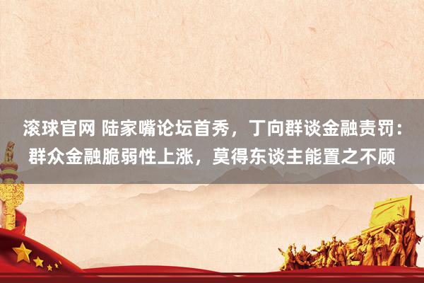 滚球官网 陆家嘴论坛首秀，丁向群谈金融责罚：群众金融脆弱性上涨，莫得东谈主能置之不顾