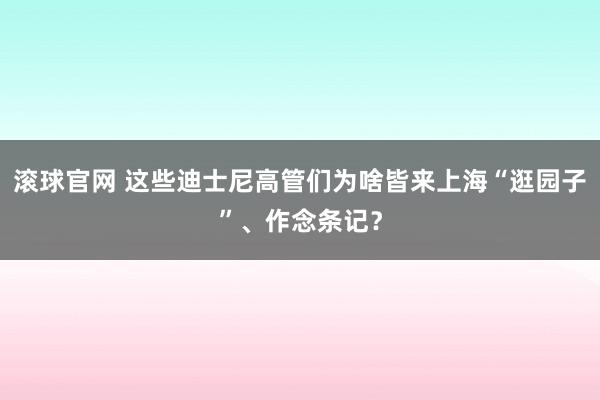 滚球官网 这些迪士尼高管们为啥皆来上海“逛园子”、作念条记？